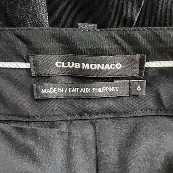 Club Monaco Women's Wide Leg Trouser Pants Size 6 Charcoal Pinstripe Wool Blend - Picture 3 of 6